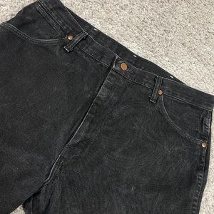 Vintage Wrangler Cowboy Cut Jeans Men's Size 34x33 Black Straight Leg Denim USA